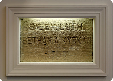 The corner stone of the original church building