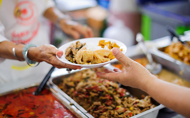 food being served at a community supper